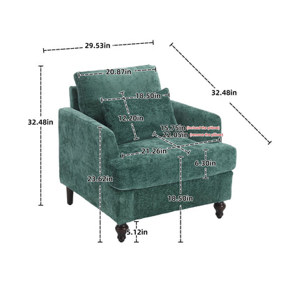 Mid Century Modern Tufted Armchair with Solid Wood Frame – view 10