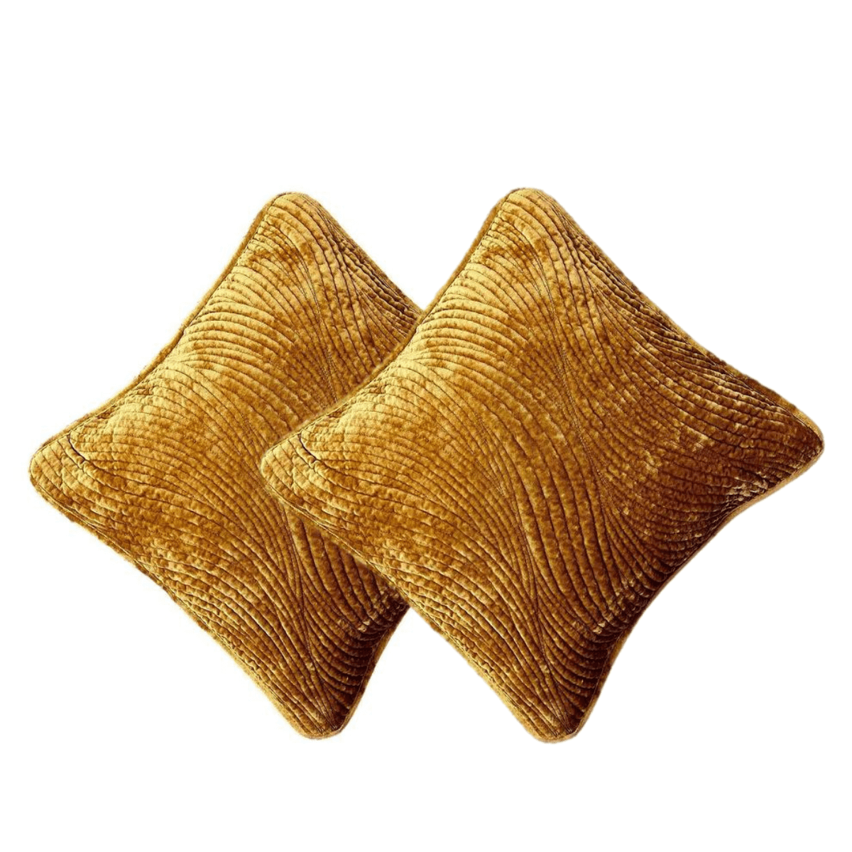 Velvet Dreams Melted Gold Plush Waves Euro Sham and Cushion Covers – view 4