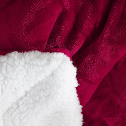 Soft Red Microfleece and Sherpa Throw Blanket – view 5