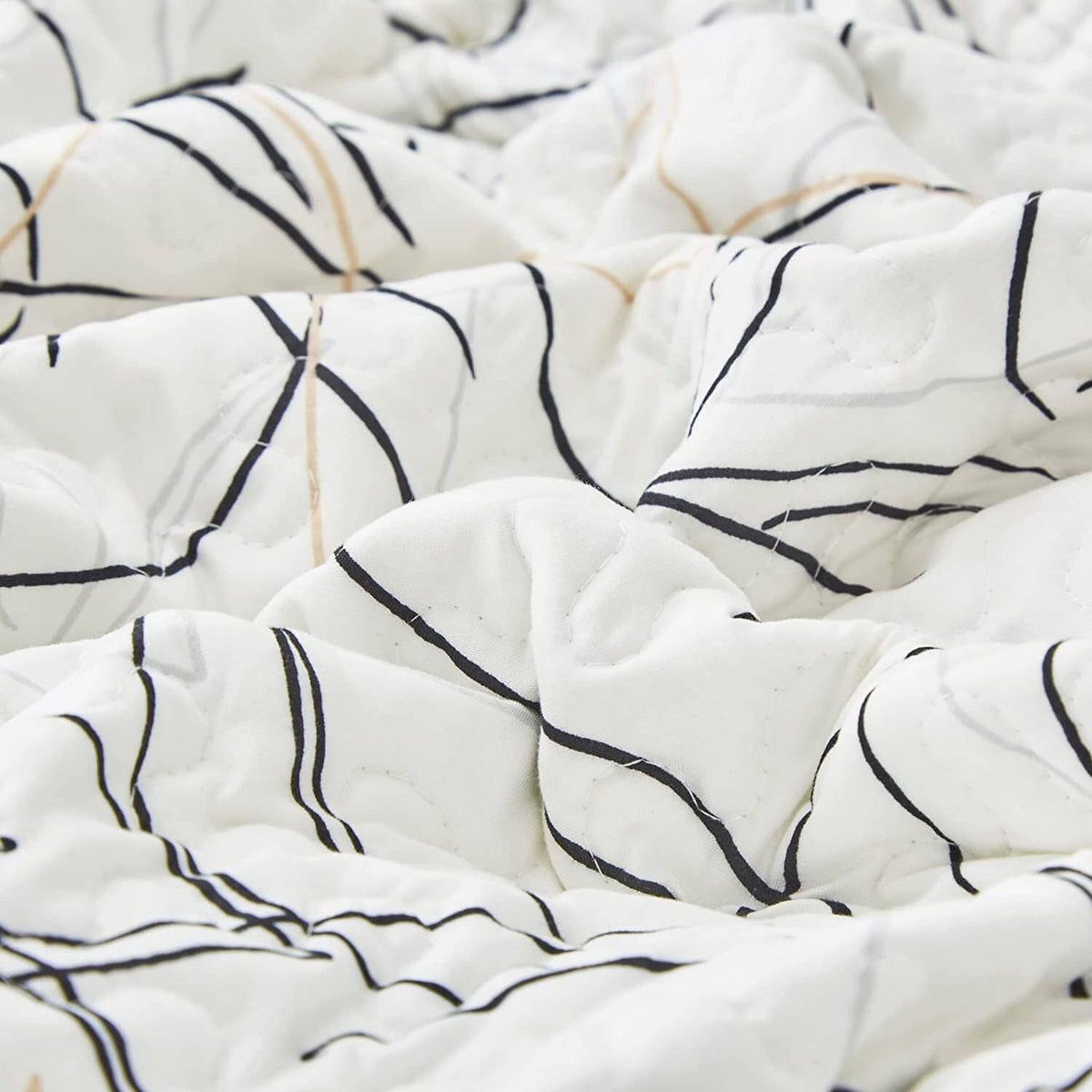 Abstract Leaf Line Art Microfiber Pillow Sham, Queen or King – view 6