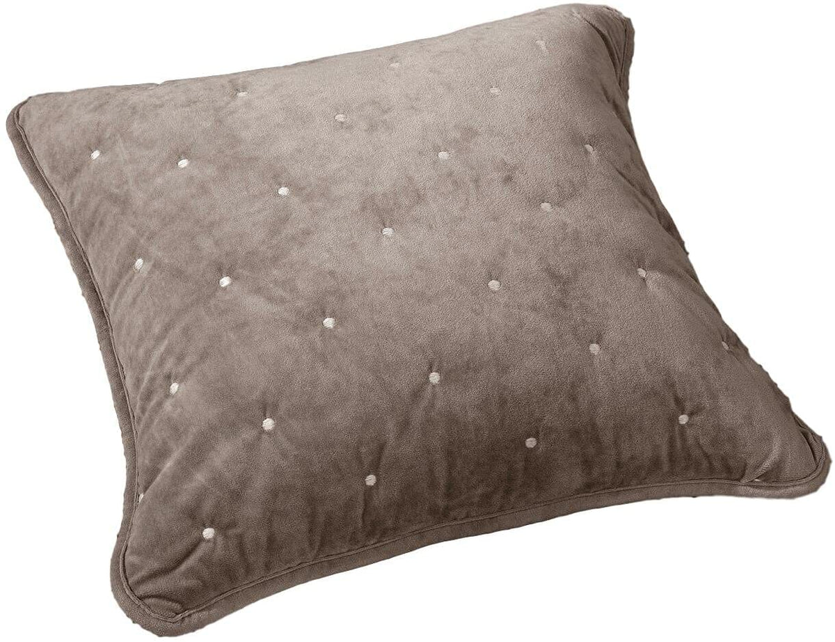 Velvet Dreams Sand Taupe Beige Diamond Tufted Euro Sham and Covers – view 2