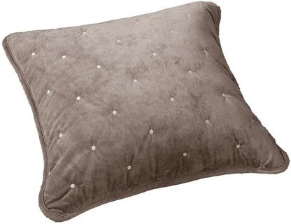 Velvet Dreams Sand Taupe Beige Diamond Tufted Euro Sham and Covers – view 2