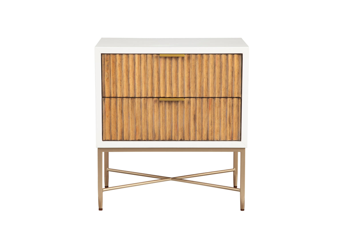 Larsen 2-Drawer Nightstand with Gold Legs and Hardware – view 2