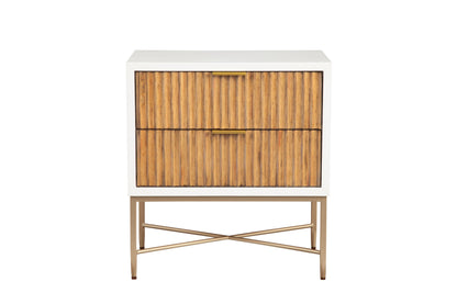 Larsen 2-Drawer Nightstand with Gold Legs and Hardware – view 2