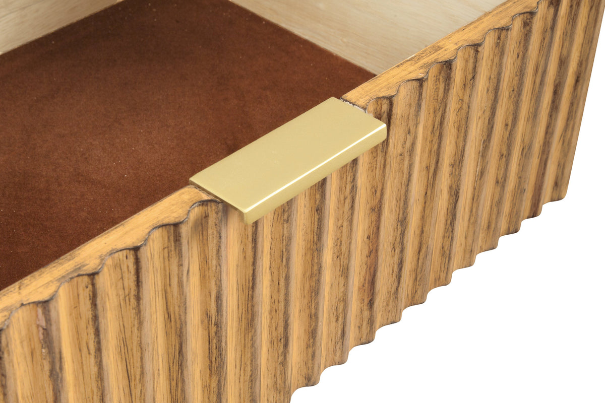Larsen 2-Drawer Nightstand with Gold Legs and Hardware – view 7