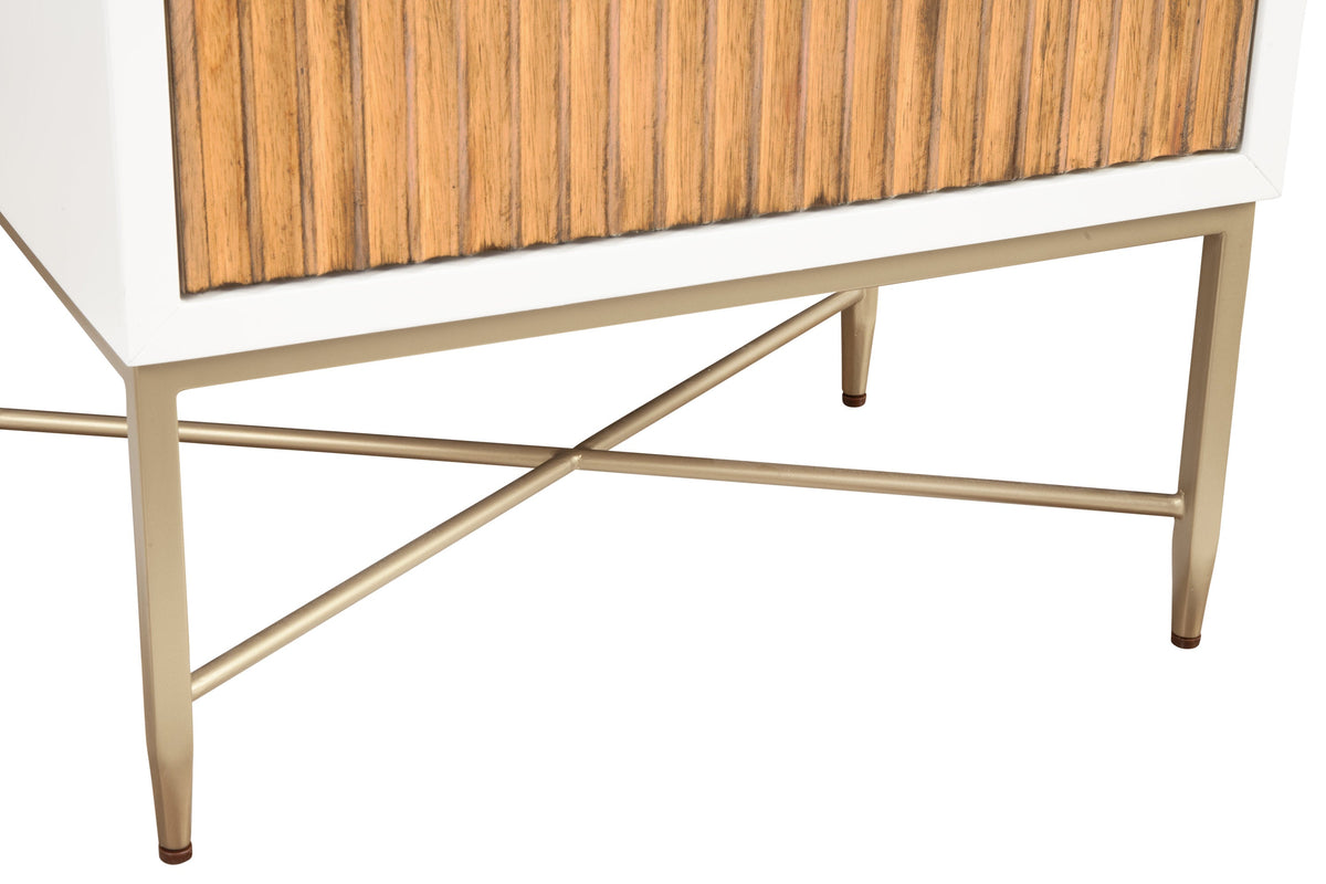 Larsen 2-Drawer Nightstand with Gold Legs and Hardware – view 5