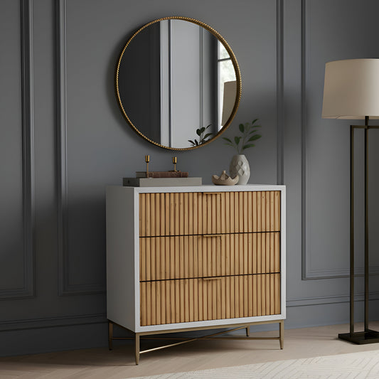 Larsen Accent Chest with Gold Hardware and Dovetail Drawers