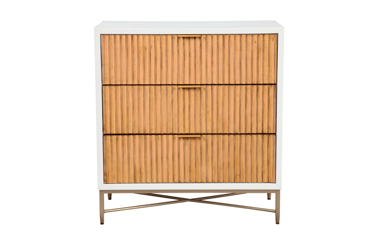 Larsen 3-Drawer Accent Chest with Gold Legs and Hardware – view 4