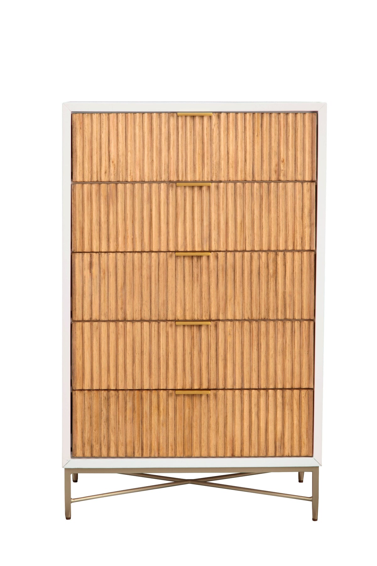 Larsen 5-Drawer Chest with Gold Accent Legs and Hardware – view 4