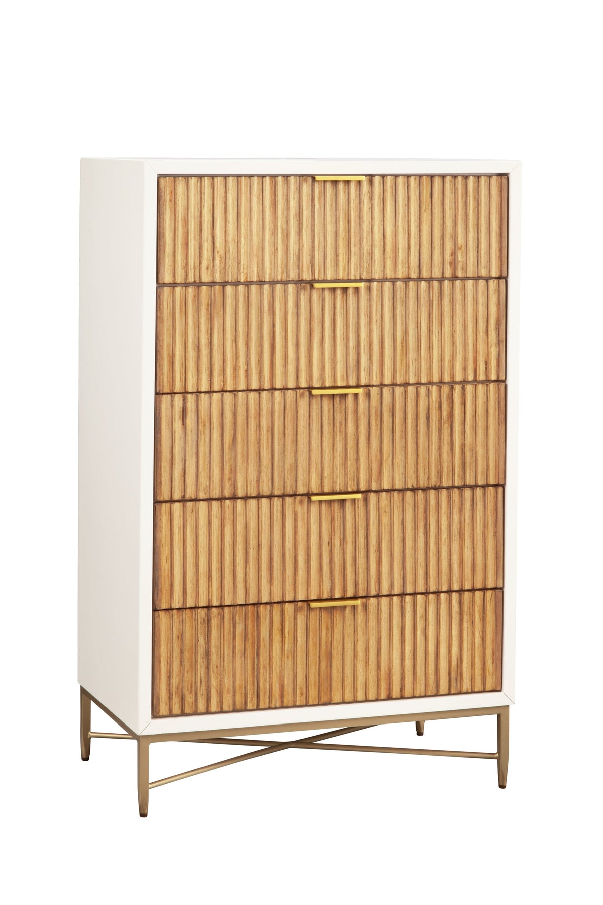 Larsen 5-Drawer Chest with Gold Accent Legs and Hardware – view 3