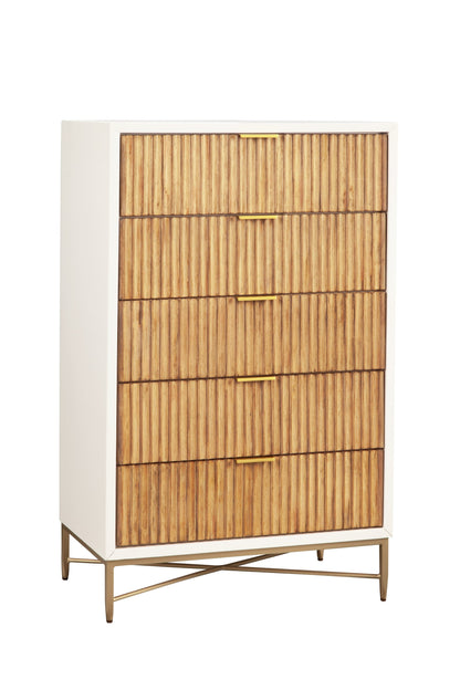 Larsen 5-Drawer Chest with Gold Accent Legs and Hardware – view 3