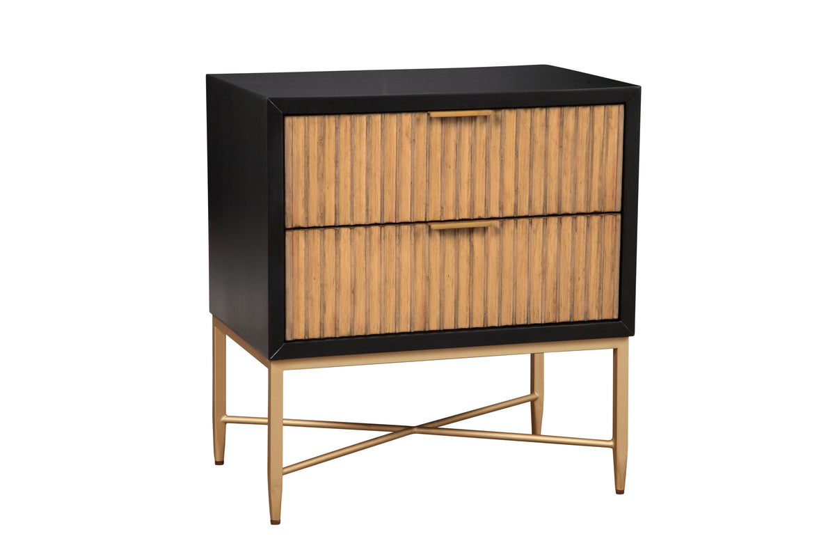 Larsen 2-Drawer Nightstand with Gold Legs and Hardware – view 11