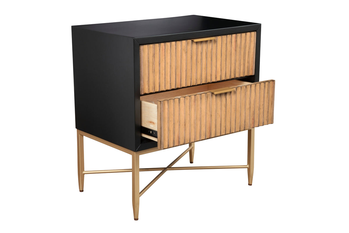 Larsen 2-Drawer Nightstand with Gold Legs and Hardware – view 12