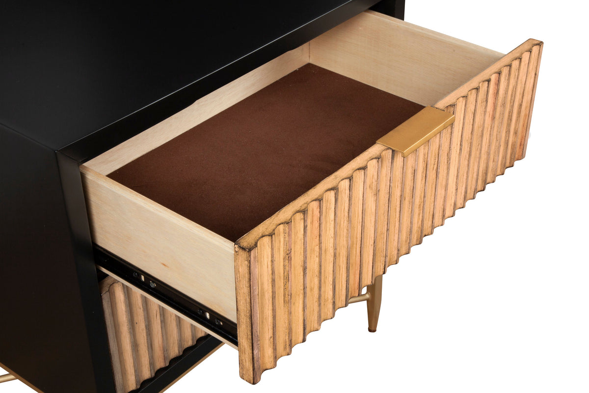 Larsen 2-Drawer Nightstand with Gold Legs and Hardware – view 14