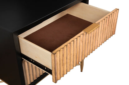 Larsen 2-Drawer Nightstand with Gold Legs and Hardware – view 14