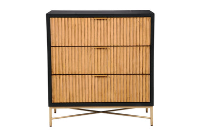 Larsen 3-Drawer Accent Chest with Gold Legs and Hardware – view 9