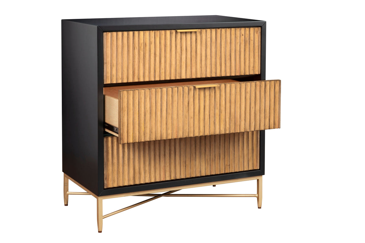 Larsen 3-Drawer Accent Chest with Gold Legs and Hardware – view 10