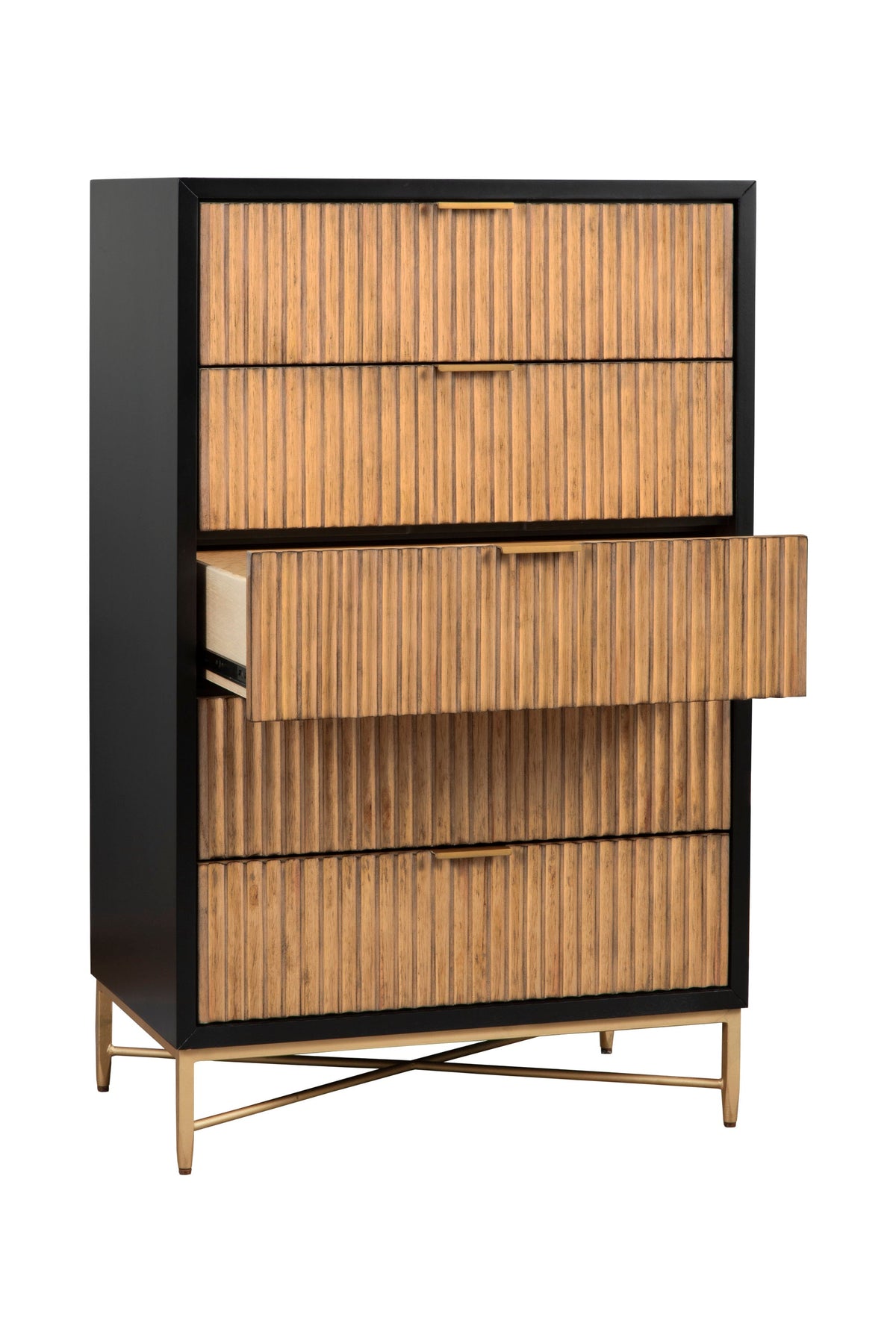 Larsen 5-Drawer Chest with Gold Accent Legs and Hardware – view 12