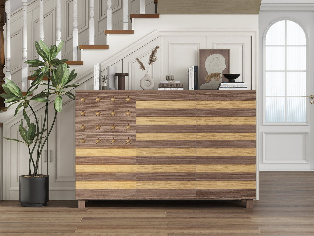 55 Inch Hand-Carved Buffet Sideboard Cabinet with Drawers – view 12