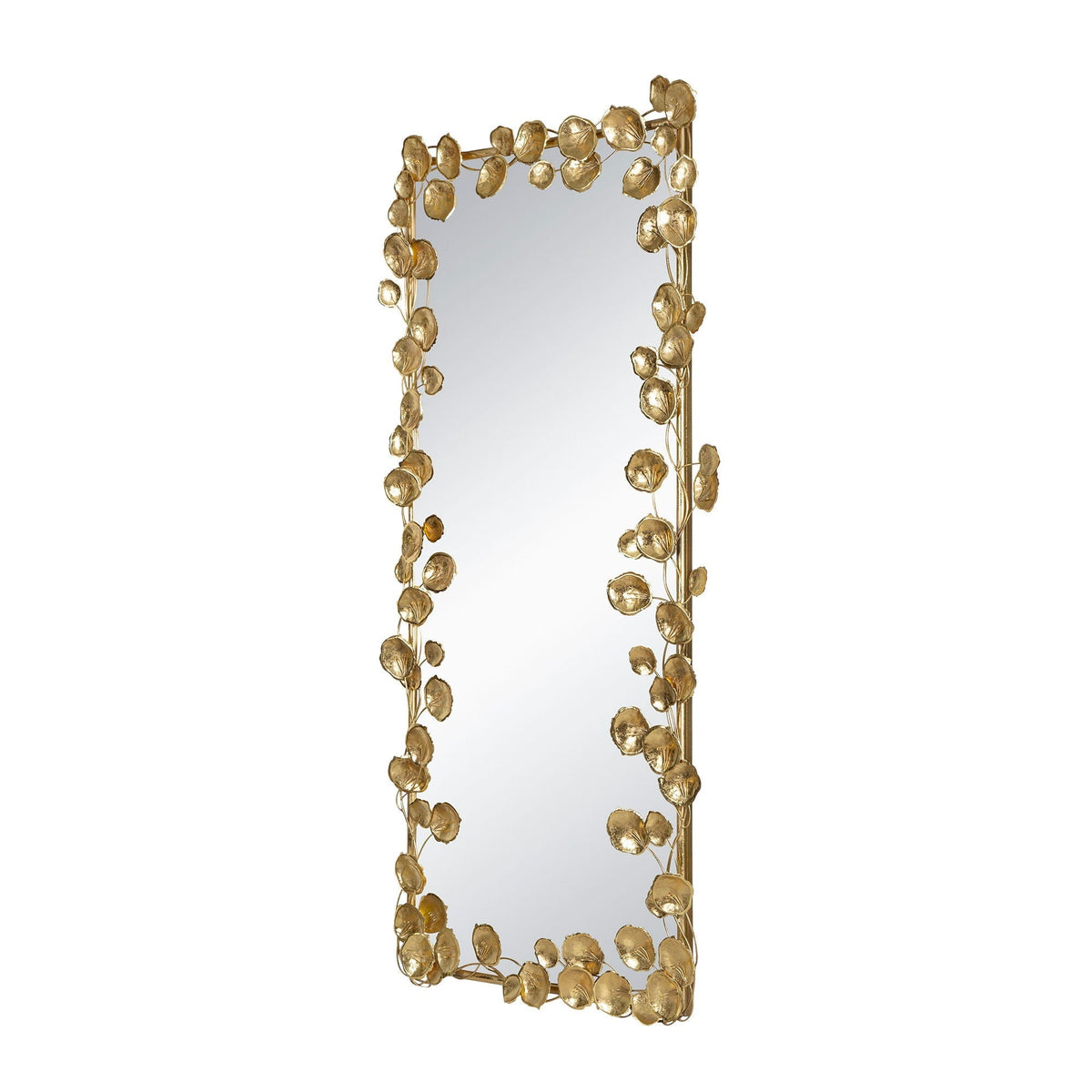 Full-Length Floor Mirror with Gold Leaf Iron Frame, 60.8 Inch – view 7