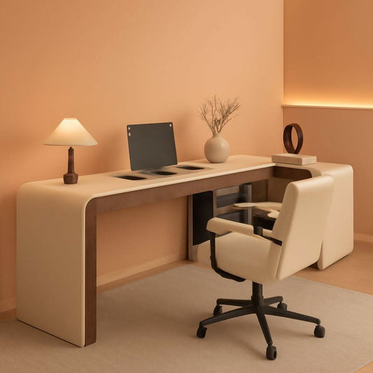 High-Density Engineered Wood L-Shaped Executive Desk, 72-Inch