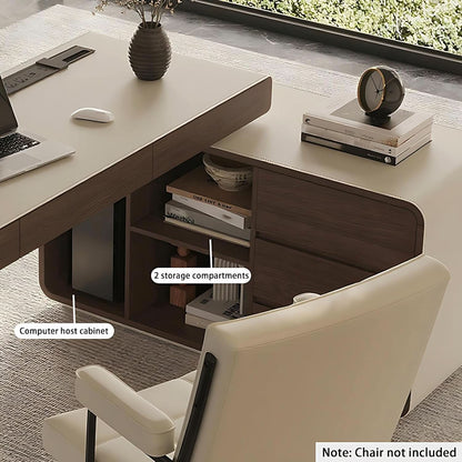 72-Inch High-Density Engineered Wood L-Shaped Executive Desk – view 5