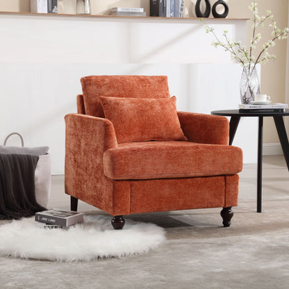 Mid Century Modern Tufted Armchair with Solid Wood Frame – view 12
