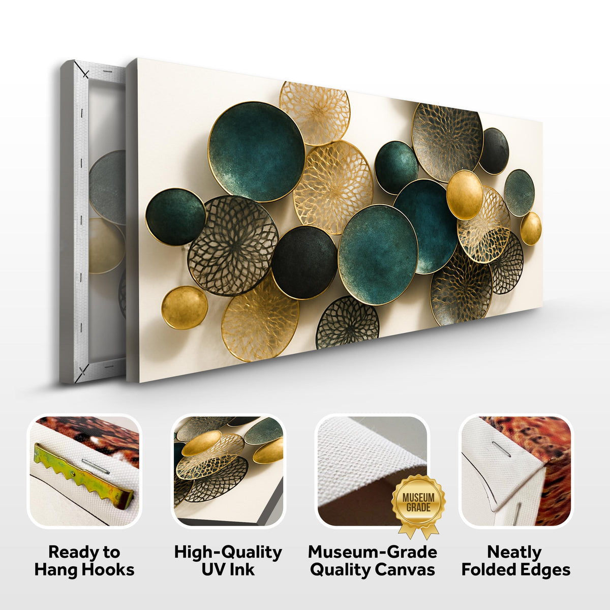 Lotus Leaf Abstract Canvas Wall Art VIII, Wide Gallery Wrapped – view 8