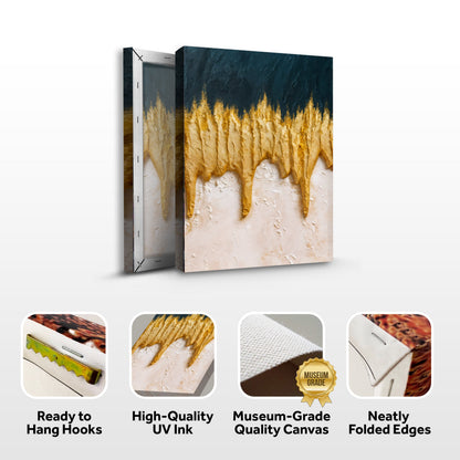 Abstract Blue and Gold Canvas Wall Art, Premium Gallery Wrapped – view 8