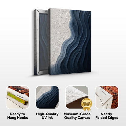Abstract Minimalist Wave Impasto Canvas Wall Art, Gallery Wrapped – view 8