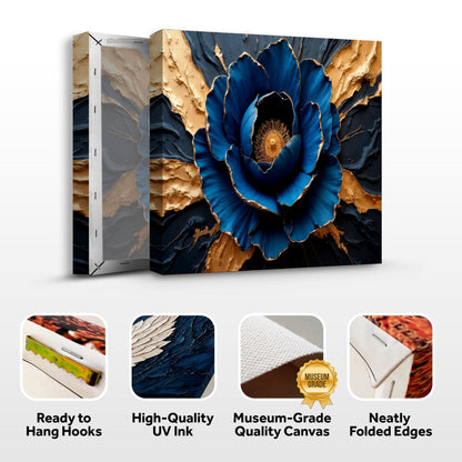 Sapphire Bloom Floral Canvas Wall Art – Premium Gallery Wrapped – view 8