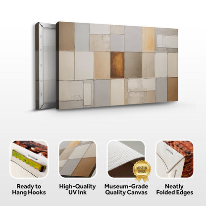 Earth Tones Patchwork Geometric Canvas Wall Art, Gallery Wrapped – view 9