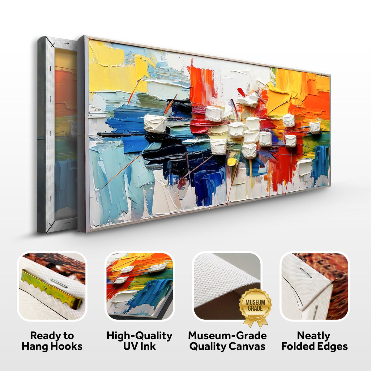 Urban Abstract Canvas Wall Art – Panoramic Gallery Wrapped Print – view 8