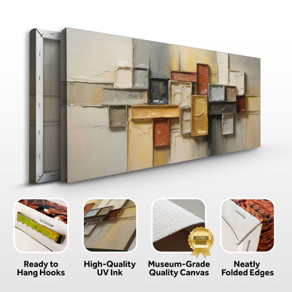 Shape Pattern Minimalist Abstract Canvas Wall Art, Panoramic – view 8