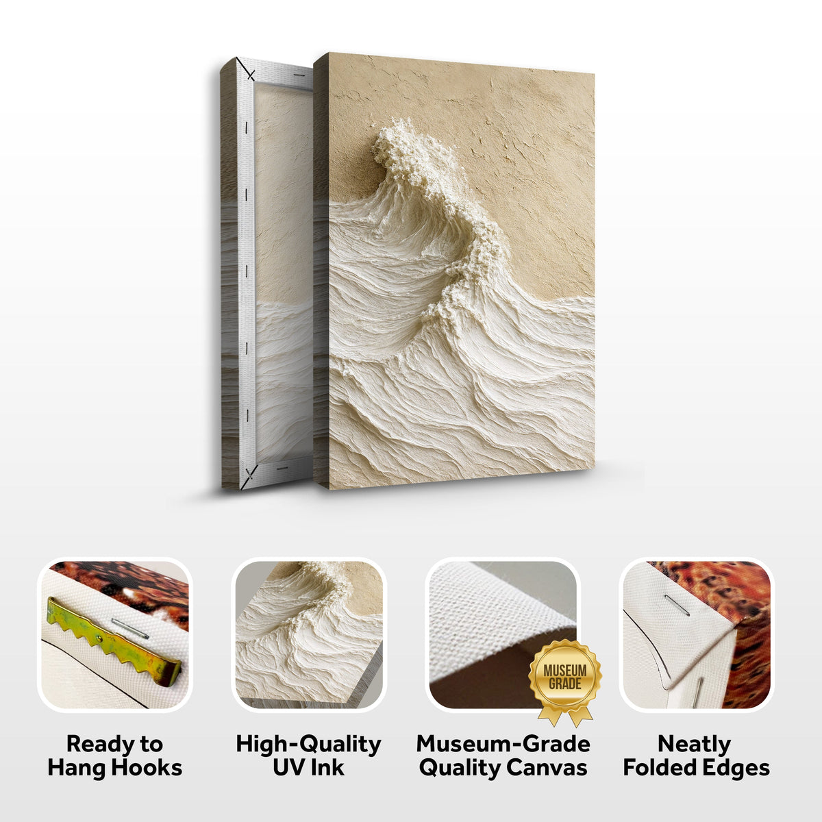 Modern Neutral Mountain Landscape Canvas Wall Art, Gallery Wrapped – view 8
