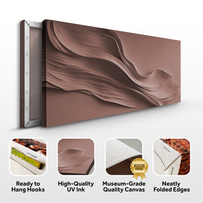 Warm Terracotta Minimalist Canvas Wall Art – Panoramic Gallery Wrap – view 8