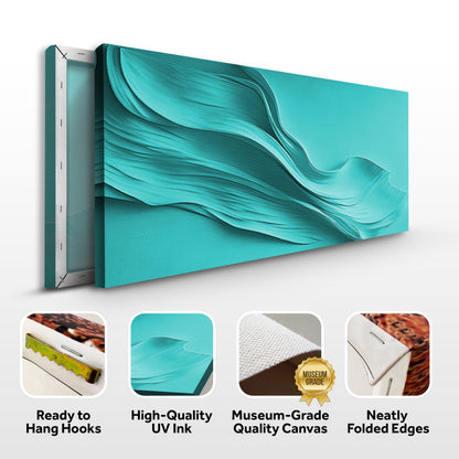 Turquoise Minimalist Canvas Wall Art – Panoramic Gallery Wrapped – view 8
