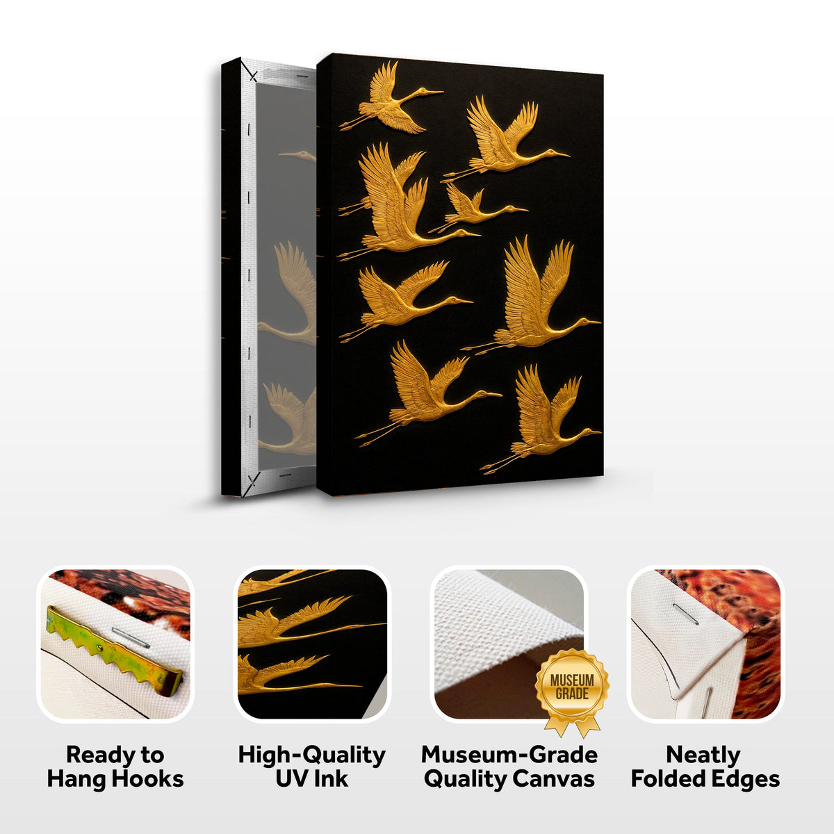 Abstract Sandhill Cranes Canvas Wall Art, Premium Gallery Wrapped – view 8