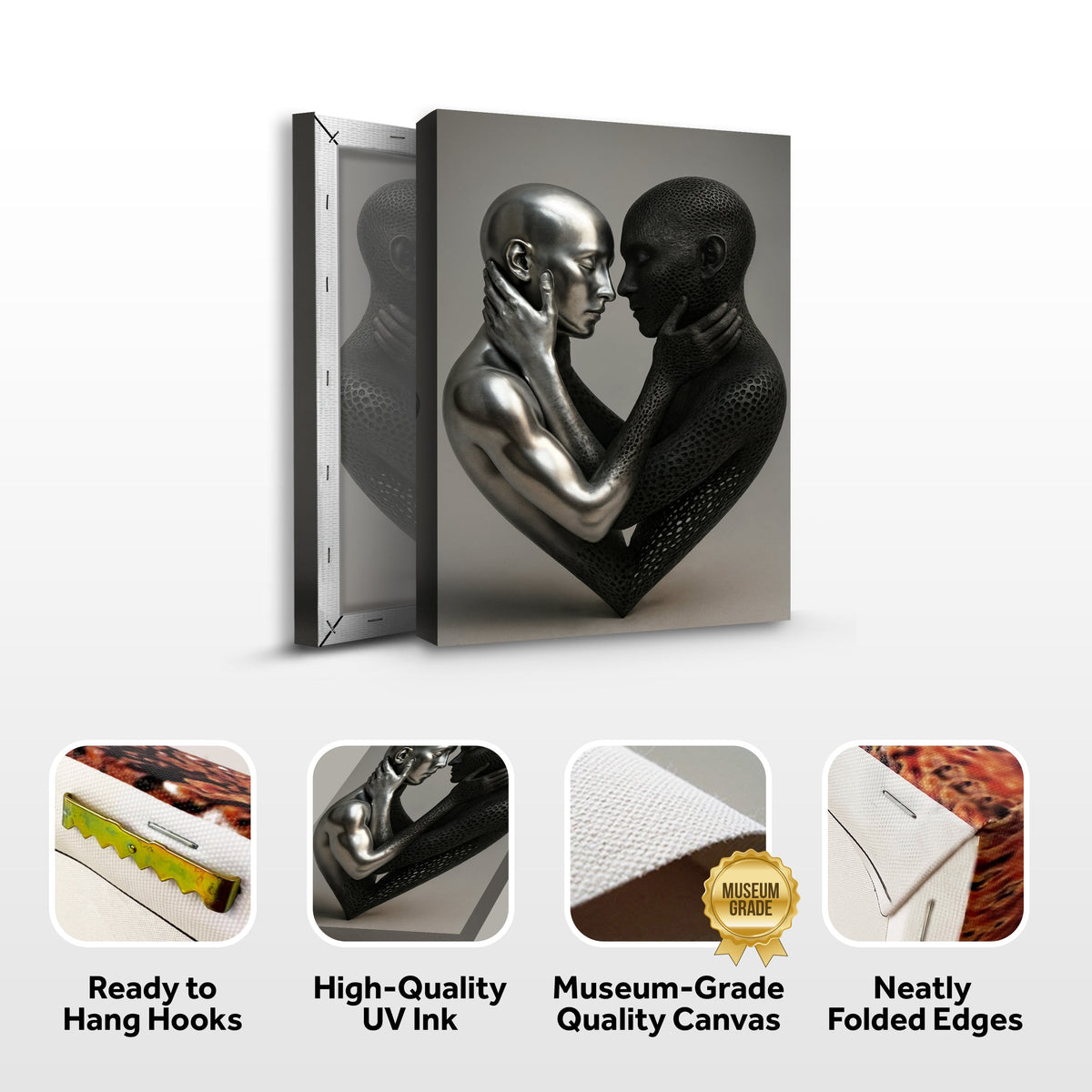 Eternal Love Figure Abstract Canvas Wall Art VIII, Gallery Wrapped – view 8