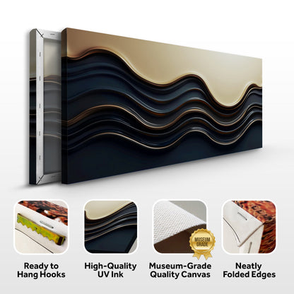 Black and Gold Minimalist Abstract Canvas Wall Art III, Wide Format – view 8