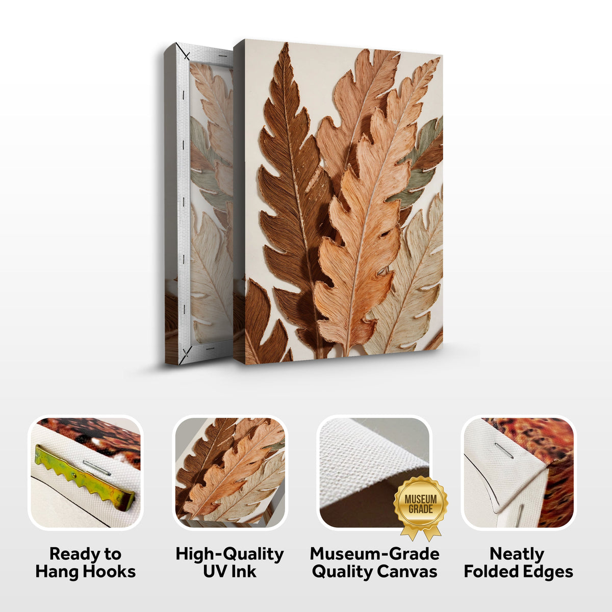 Abstract Autumn Leaves Canvas Wall Art, Premium Gallery Wrapped – view 8