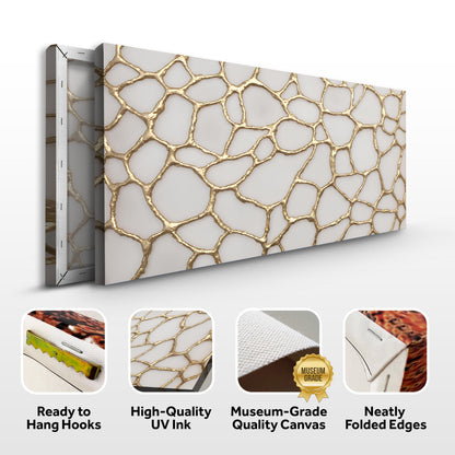 Golden Neurons Abstract Canvas Wall Art, Wide Gallery Wrapped – view 8