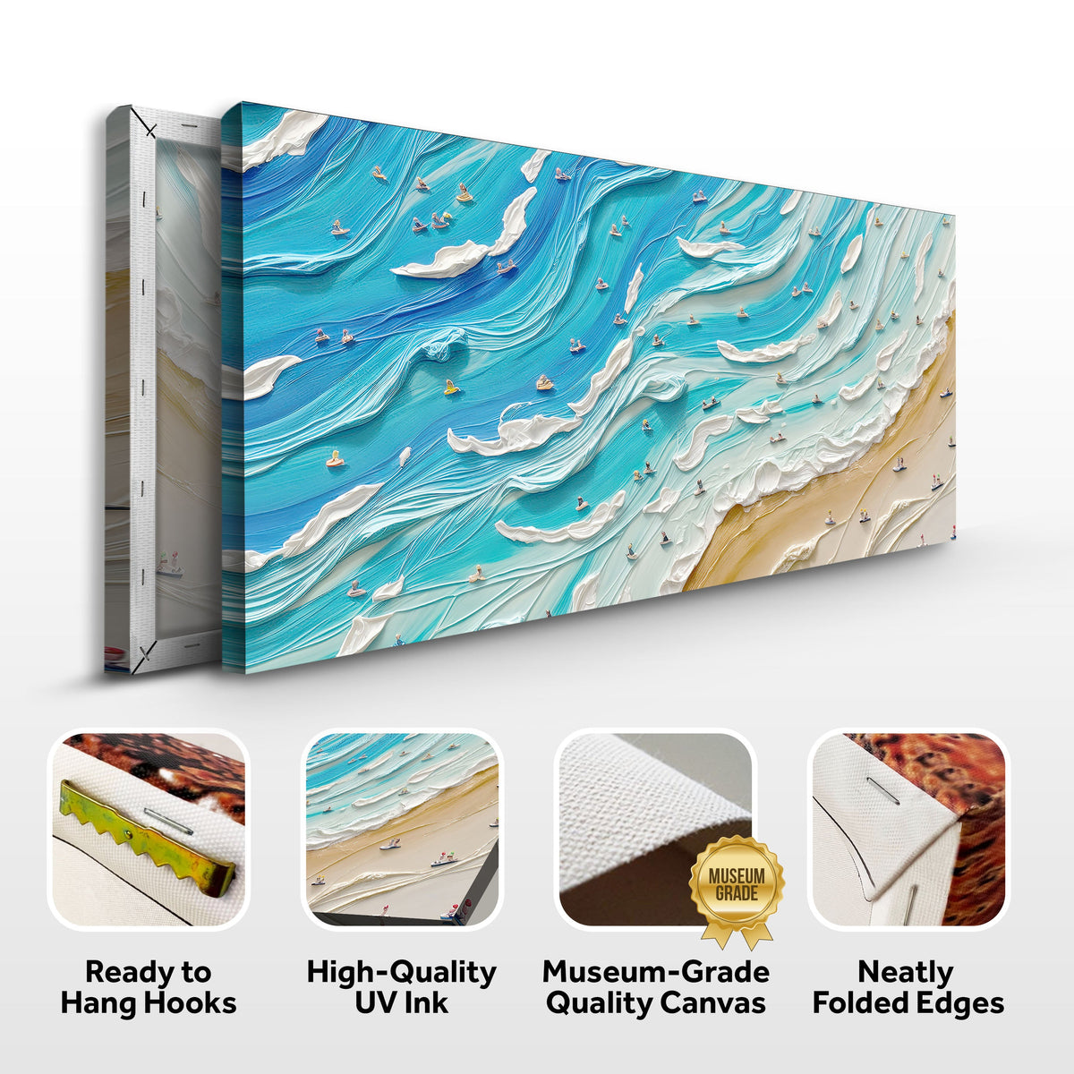 Beach Days Coastal Canvas Wall Art V, Wide Gallery Wrapped Print – view 8