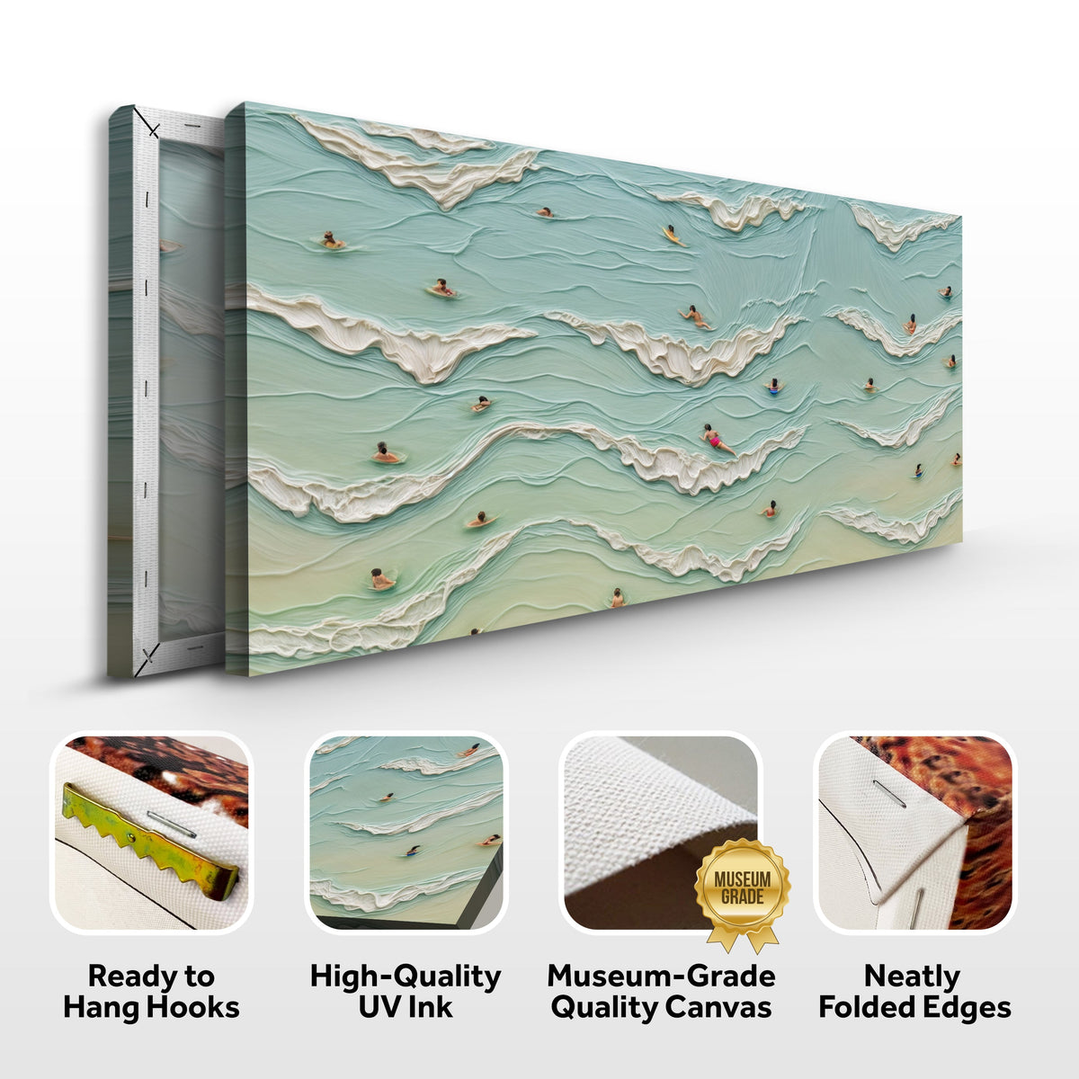 Beach Days Coastal Canvas Wall Art II, Wide Gallery Wrapped Print – view 8