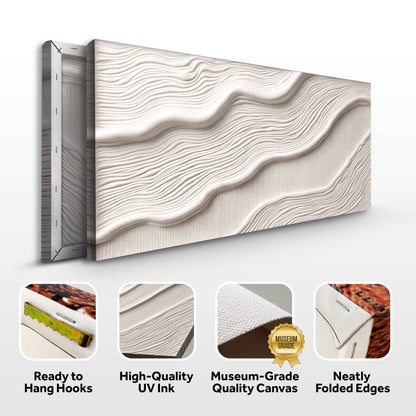 Ivory Abstract Canvas Wall Art II, Wide Gallery Wrapped – view 8