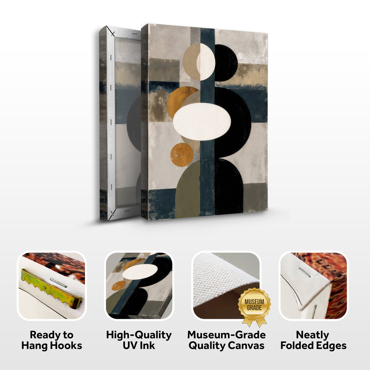 Abstract Contemporary Geometry Canvas Wall Art, Gallery Wrapped – view 8