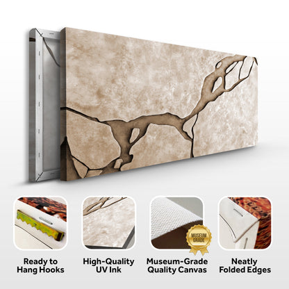 Muddy Abstract Earth Tone Canvas Wall Art, Wide Gallery Wrapped – view 8