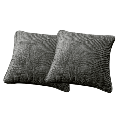 Dark Taupe Velvet Plush Waves Euro Sham and Cushion Covers – view 7
