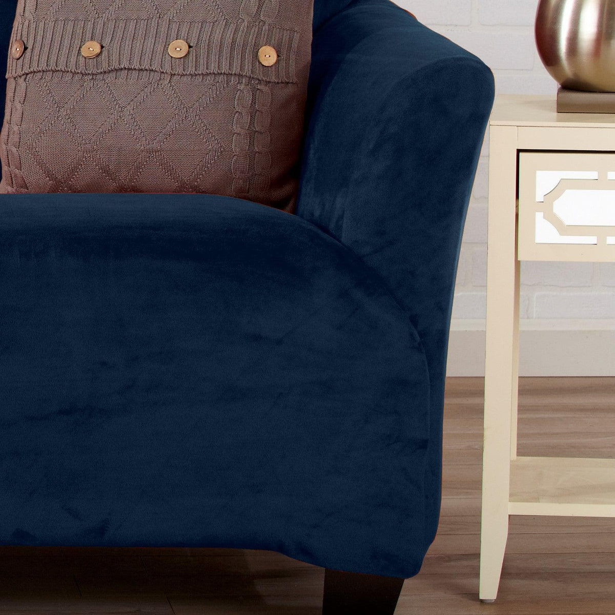Velvet Stretch Slipcover – Gale Collection Form-Fit Sofa Cover – view 192