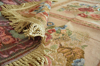 Morning Meadow Colorful Floral Country Rustic Woven Tablecloth – view 7